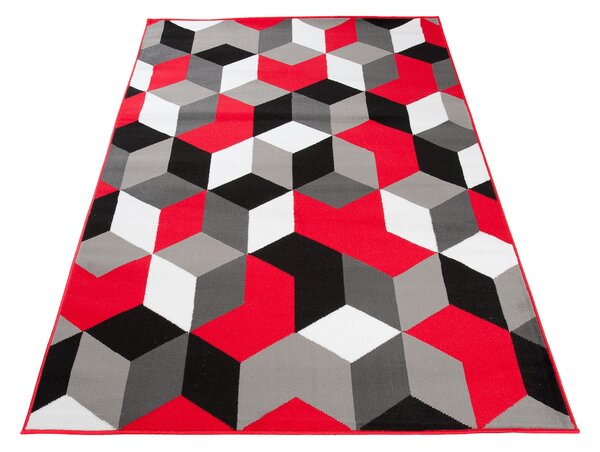 TA Koberec Q545A RED MAYA PP ESM Sivý Obdĺžnikový Rozmer: 80x150 cm