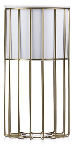 KOVOVÝ KVETINÁČ SO STOJANOM GLAM 42X20 CM BIELA/ZLATÁ