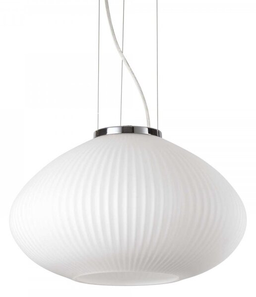 Ideal Lux 285184 závesné stropné svietidlo Plisse Sp1 1x60W | E27 - chróm, biela