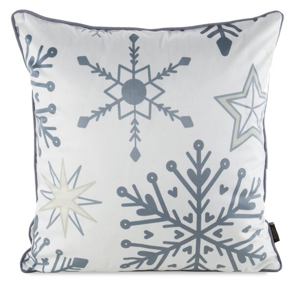 VIANOČNÁ DEKORAČNÁ OBLIEČKA NA VANKÚŠ FLAKE 45X45 CM VZOROVANÁ