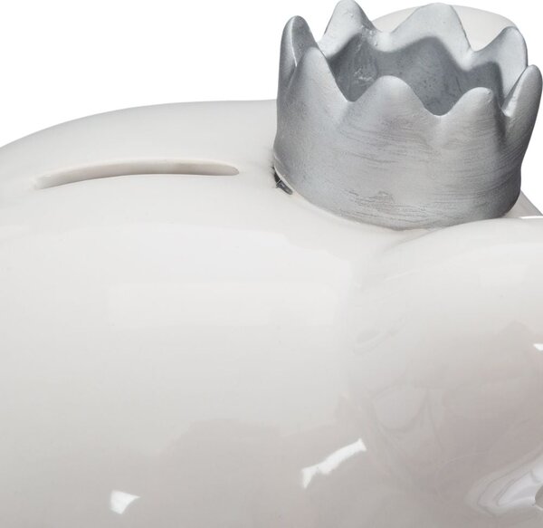 Keramická pokladnička White Queen Pig 14,5x16x14,5 cm