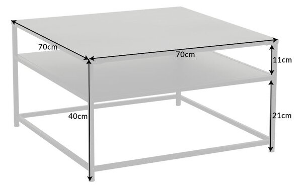 Kávový stolík DURA STEEL 70cm práškovaný kov čierny