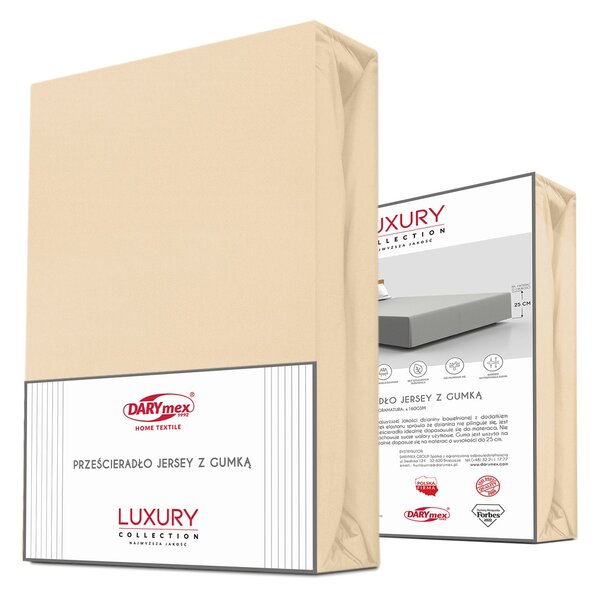 JERSEY PRESTIERADLO 90X200 CM, VÝŠKA 30 CM BÉŽOVÉ