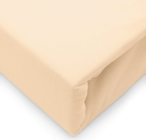 JERSEY PRESTIERADLO 90X200 CM, VÝŠKA 30 CM BÉŽOVÉ