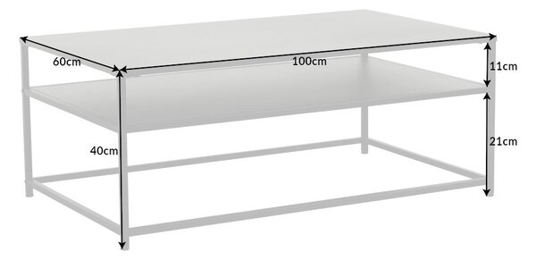 Kávový stolík DURA STEEL 100cm práškovaný kov čierny
