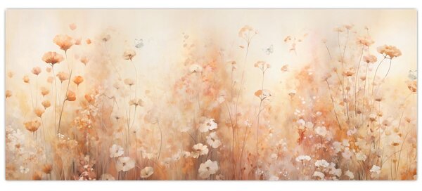 Obraz - Vzor divokých kvetov (120x50 cm)
