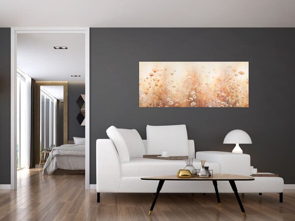 Obraz - Vzor divokých kvetov (120x50 cm)