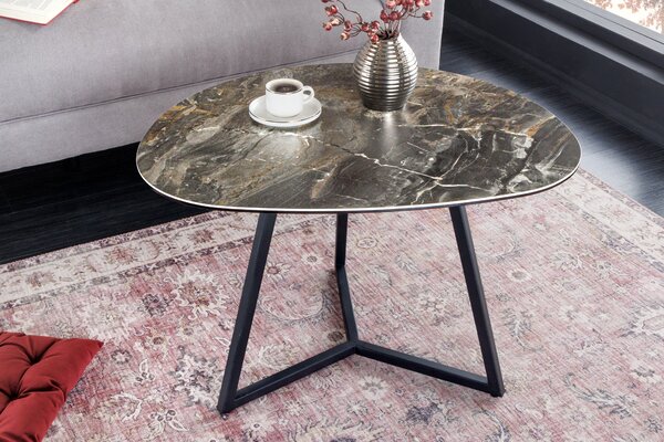 Kávový stolík MARVELOUS 70cm keramika a mramor taupe