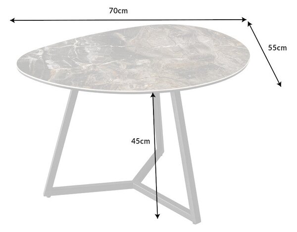 Kávový stolík MARVELOUS 70cm keramika a mramor taupe