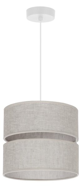 Závesné svietidlo Len, 1x svetlobéžové textilné tienidlo, (fi 20 cm), w