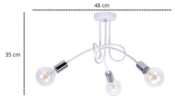 Stropné svietidlo Edison 3, výber z 3 farieb, ch