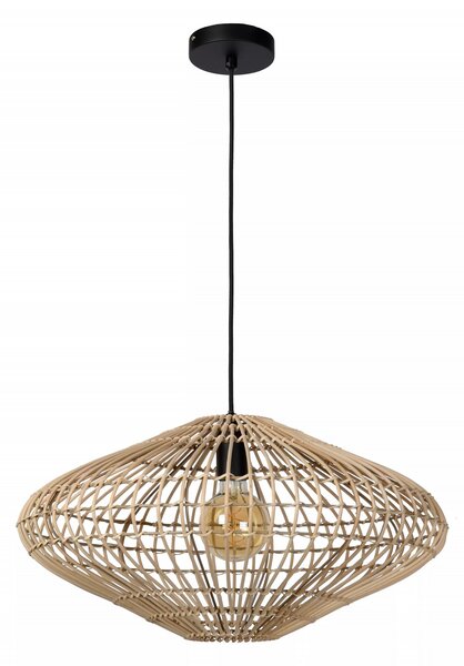 Lucide 03435/56/72 závesné stropné svietidlo Magali 1x40W | E27 - svetlé drevo, ratan, stmievateľné