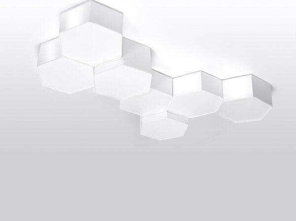Stropné svietidlo Sunde 1, 1x biele plastové tienidlo, (biely plast)
