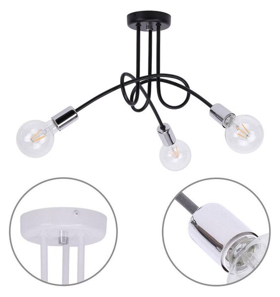 Stropné svietidlo Edison 3, výber z 3 farieb, ch