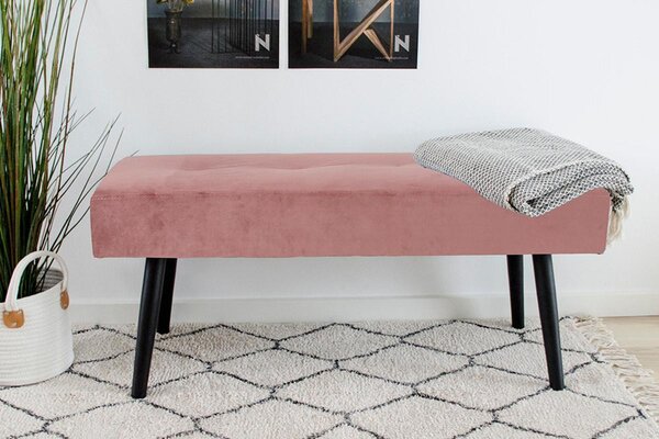 Dizajnová lavica Elaina ružový zamat