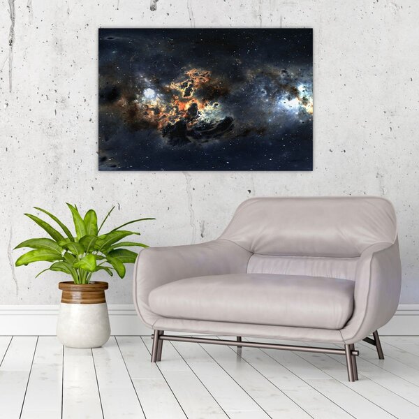 Obraz - Vesmír s hmlovinou (90x60 cm)