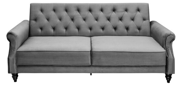 Dizajnová rozkladacia sedačka Scarlet Belle II, 220 cm, sivá, zamat