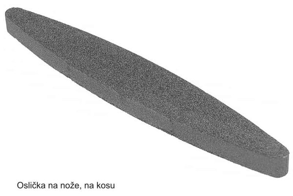 Oslička na nože, na kosu (ručná oválna karbo brúska)