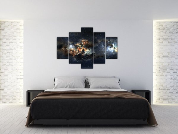 Obraz - Vesmír s hmlovinou (150x105 cm)