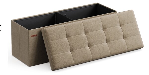 Taburet s úložným priestorom OTTOMAN 110x38 cm, svetlohnedý