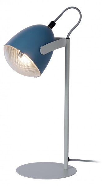 Lucide 05537/01/35 detská stolná lampička Dylan 1x25W | E14 - modrá, kov, nastaviteľná, vypínač na kábli
