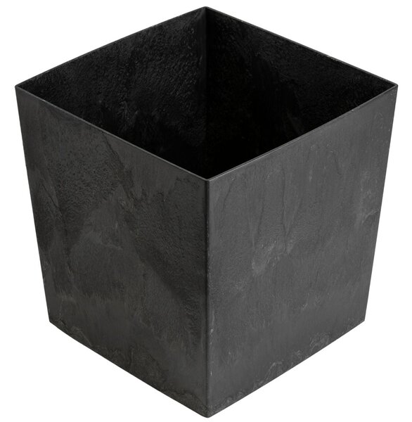 PLASTOVÝ KVETINÁČ FLORE 41X39,5X39,5 CM IMITÁCIA BETÓNU ČIERNA