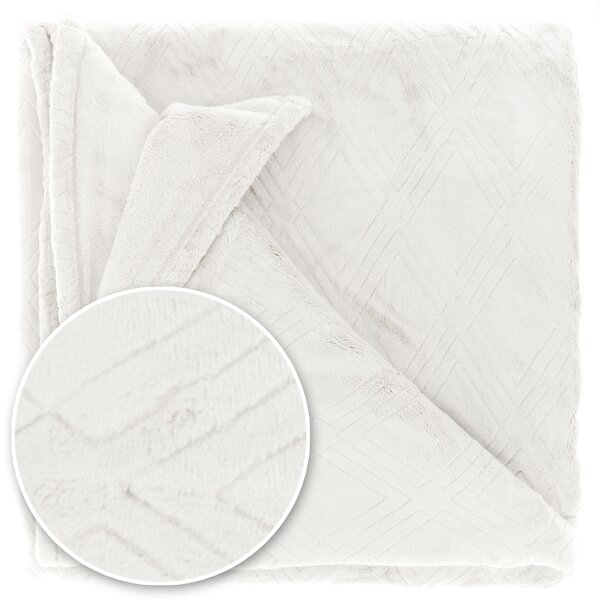 Hebká deka s geometrickým vzorom auke krémovo biela 150x200cm