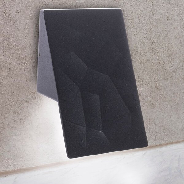 Exteriérové nástenné LED svietidlo Cracks, 1x LED 10w, tmavosivá