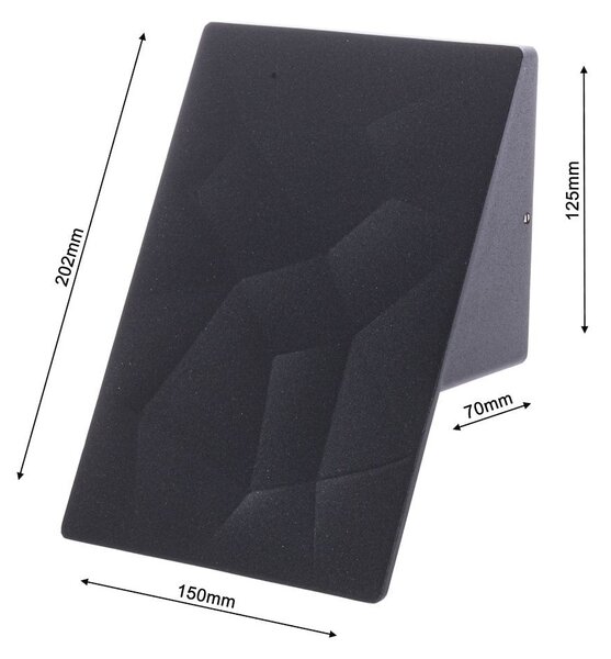 Exteriérové nástenné LED svietidlo Cracks, 1x LED 10w, tmavosivá