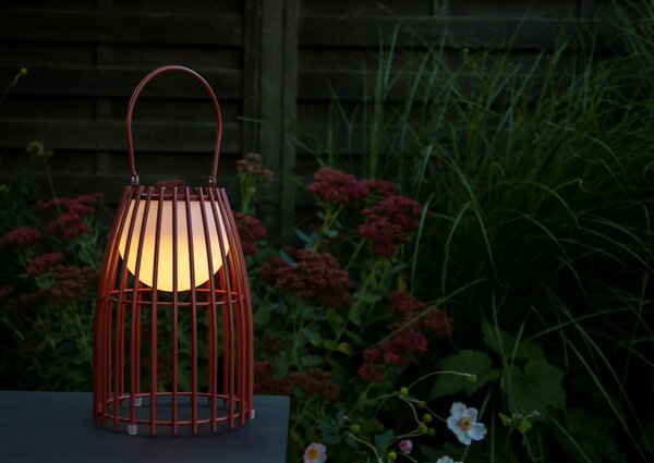Lucide 06801/01/97 LED vonkajšia stolná lampička Fjara 1x0,3W | 30lm | 2800K | IP44 - hrdzavá, stmievateľná, kovová, nabíjacia