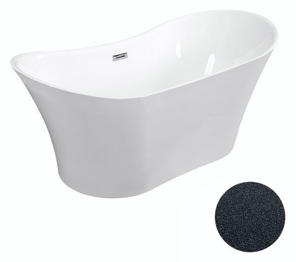 Besco Akrylátová voľne stojaca vaňa Amber Glam G 170x80 BESCO-Typ výpuste: Click-Clack s prepadom, chróm, BESCO-Rozmery: 170x80, BESCO-Farba: Biela/grafit