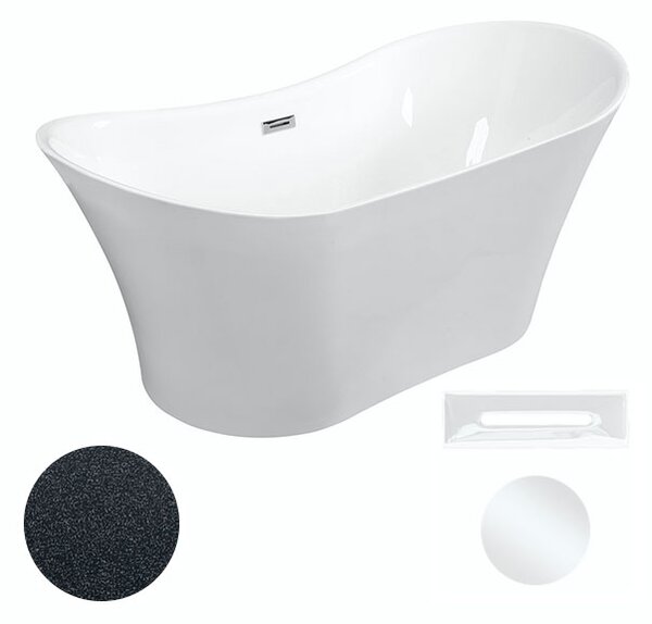 Besco Akrylátová voľne stojaca vaňa Amber Glam G 170x80 BESCO-Typ výpuste: Click-Clack s prepadom, chróm, BESCO-Rozmery: 170x80, BESCO-Farba: Biela/grafit