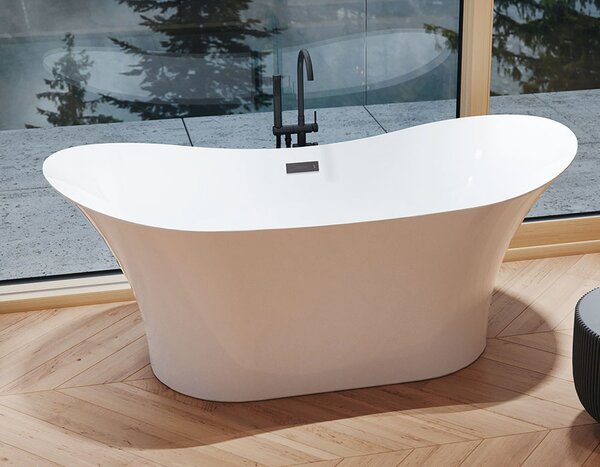 Besco Akrylátová voľne stojaca vaňa Amber 170x80 BESCO-Typ výpuste: Click-Clack s prepadom, chróm, BESCO-Rozmery: 170x80, BESCO-Farba: Biela