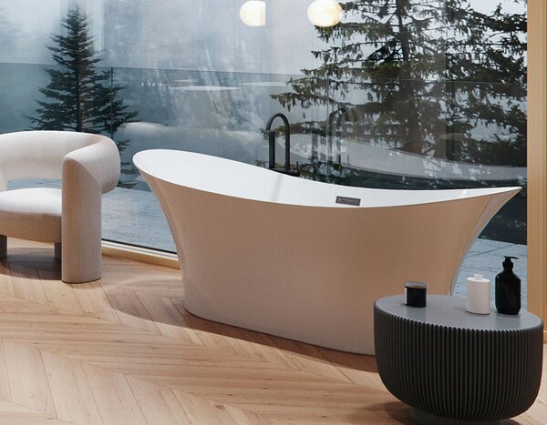 Besco Akrylátová voľne stojaca vaňa Amber 170x80 BESCO-Typ výpuste: Click-Clack s prepadom, chróm, BESCO-Rozmery: 170x80, BESCO-Farba: Biela