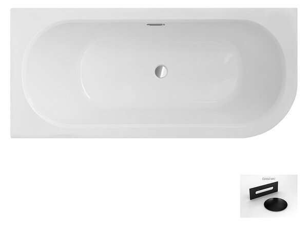 Besco Akrylátová asymetrická vaňa Avita Slim Plus 150x75, s prepadom BESCO-Typ výpuste: Alcaplast Click-Clack so štrbinovým prepadom, chróm, BESCO-Rozmery: 150x75, BESCO-Orientácia: Pravá