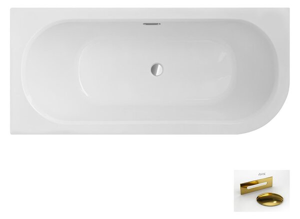 Besco Akrylátová asymetrická vaňa Avita Slim Plus 150x75, s prepadom BESCO-Typ výpuste: Alcaplast Click-Clack so štrbinovým prepadom, chróm, BESCO-Rozmery: 150x75, BESCO-Orientácia: Pravá