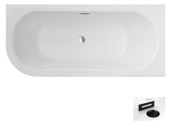 Besco Akrylátová asymetrická vaňa Avita Slim Plus 150x75, s prepadom BESCO-Typ výpuste: Alcaplast Click-Clack so štrbinovým prepadom, chróm, BESCO-Rozmery: 150x75, BESCO-Orientácia: Pravá