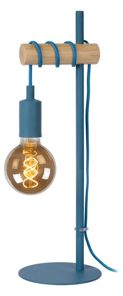 Lucide 08527/01/35 stolná lampička Pola 1x60W | E27- modrá, kov, vypínač na kábli