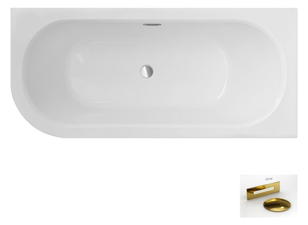Besco Akrylátová asymetrická vaňa Avita Slim Plus 150x75, s prepadom BESCO-Typ výpuste: Alcaplast Click-Clack so štrbinovým prepadom, chróm, BESCO-Rozmery: 150x75, BESCO-Orientácia: Pravá
