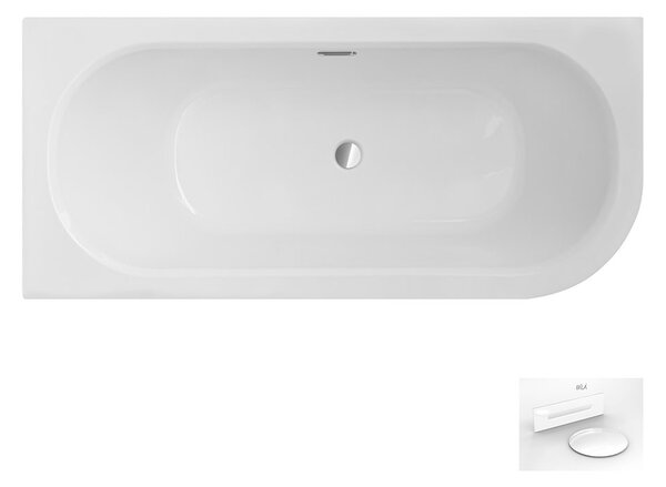 Besco Akrylátová asymetrická vaňa Avita Slim Plus 150x75, s prepadom BESCO-Typ výpuste: Alcaplast Click-Clack so štrbinovým prepadom, chróm, BESCO-Rozmery: 150x75, BESCO-Orientácia: Pravá