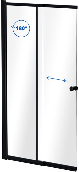Besco Vaňová zástena s posuvným dielom EASY SLIDE BLACK 100150 (100x150 cm | Transparent)