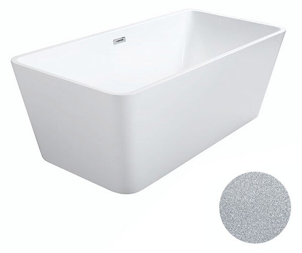 Besco Akrylátová voľne stojaca vaňa Evita Glam S 160x80 BESCO-Typ výpuste: Click-Clack s prepadom, chróm, BESCO-Rozmery: 160x80, BESCO-Farba: Biela/strieborná
