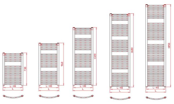 BPS-koupelny Kúpeľňový radiátor Eco EC-X 4596 / biela RAL 9016 (96x45 cm)