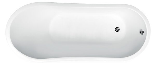 Besco Voľne stojaca vaňa z liateho mramoru Gloria Glam G 150x67 (160x67,5) BESCO-Rozmery: 150x67, BESCO-Farba: Biela/grafit