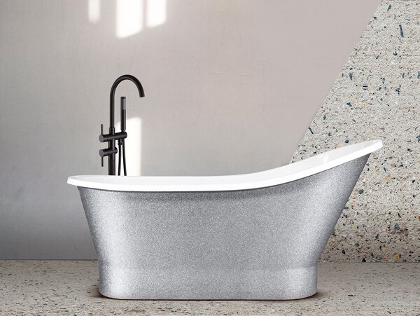 Besco Voľne stojaca vaňa z liateho mramoru Gloria Glam G 150x67 (160x67,5) BESCO-Rozmery: 150x67, BESCO-Farba: Biela/grafit
