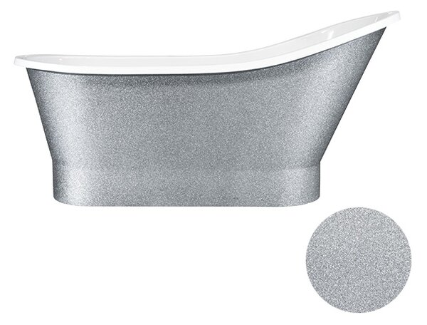 Besco Voľne stojaca vaňa z liateho mramoru Gloria Glam G 150x67 (160x67,5) BESCO-Rozmery: 150x67, BESCO-Farba: Biela/grafit
