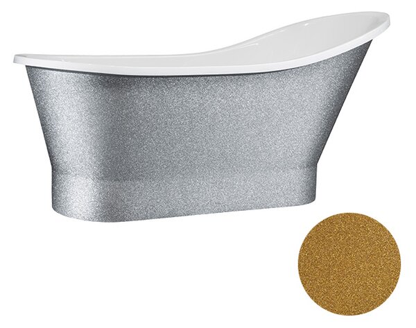 Besco Voľne stojaca vaňa z liateho mramoru Gloria Glam G 150x67 (160x67,5) BESCO-Rozmery: 150x67, BESCO-Farba: Biela/grafit