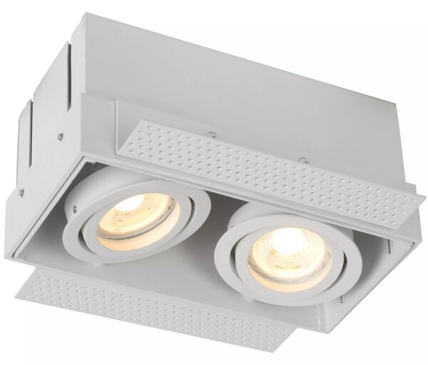 Lucide 09925/02/31 zápustné bodové svietidlo Trimless 2x50W | GU10 - biela, nastaviteľné, stmievateľné