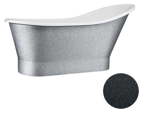 Besco Voľne stojaca vaňa z liateho mramoru Gloria Glam G 150x67 (160x67,5) BESCO-Rozmery: 150x67, BESCO-Farba: Biela/grafit