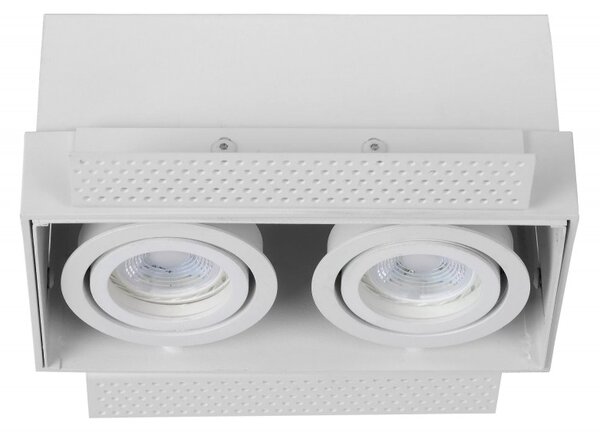 Lucide 09925/02/31 zápustné bodové svietidlo Trimless 2x50W | GU10 - biela, nastaviteľné, stmievateľné
